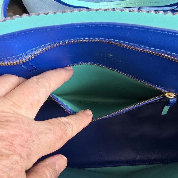 Kate Spade Limited Edition  Royal Blue and Mint Tote w/Wallet to Match - Picture 10 of 16